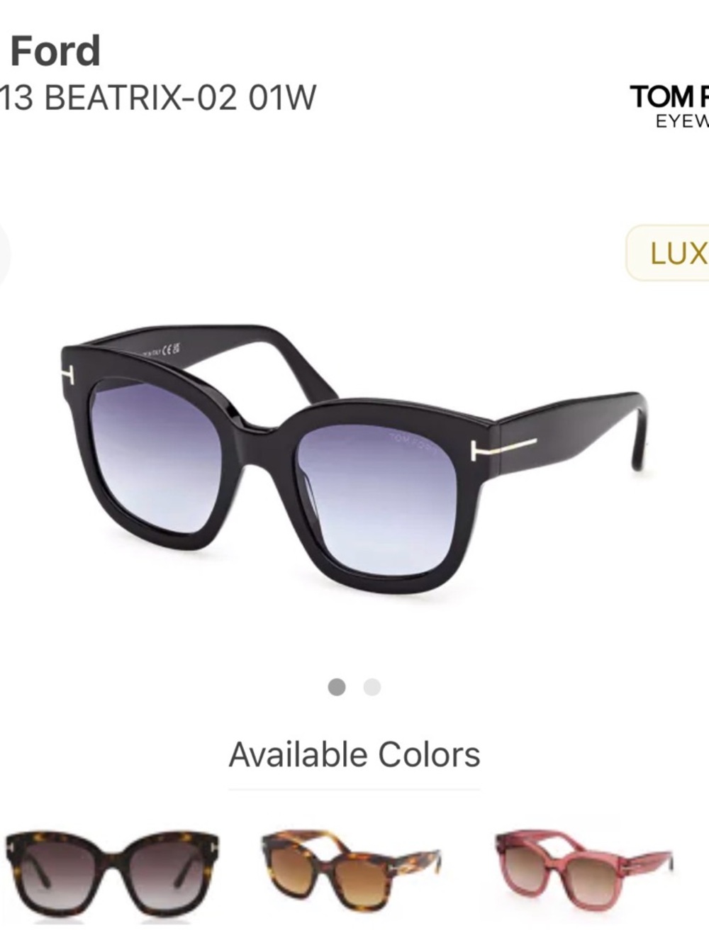 Tom Ford Women's Beatrix Sunglasses and Original case*Authentic